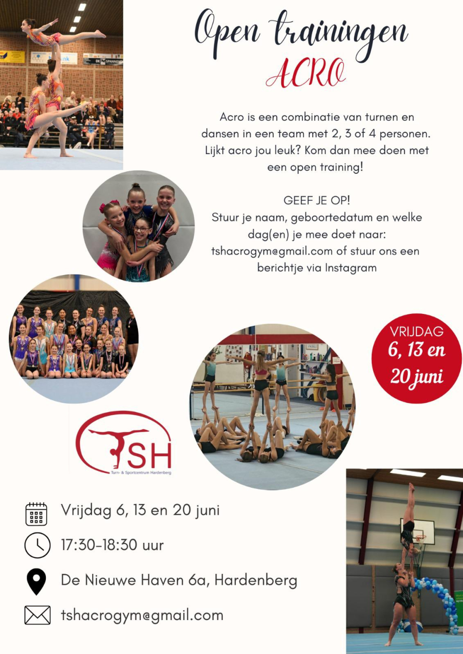 Poster open trainingen acro